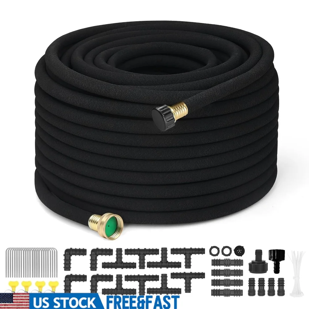 150FT Soaker Hose Drip Irrigation Kit Heavy Duty Lawn Yard Garden Hose Water Saving Connector Beds Landscaping 70% Water
150FT Soaker Hose Drip Irrigation Kit Heavy Duty Lawn Yard Garden Hose Water Saving Connector Beds Landscaping 70% Water