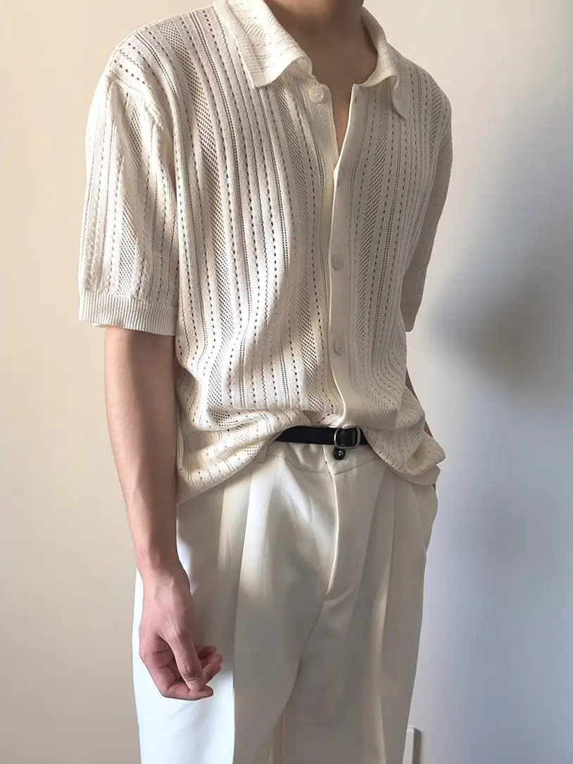 Laid-back Style Men's Neck Hollow out Knitted Cardigan Loose Fit American Mesh See-through Shirt Breathable Summer Outer...
Laid-back Style Men's Neck Hollow out Knitted Cardigan Loose Fit American Mesh See-through Shirt Breathable Summer Outer...