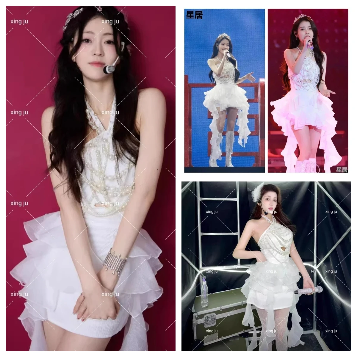 Xing Ju Kpop Women Singer Jazz Dance Hip Hop Costume Nightclub Female Sexy White Pearl Fringe Halter Dress Festival Dance Wear
Xing Ju Kpop Women Singer Jazz Dance Hip Hop Costume Nightclub Female Sexy White Pearl Fringe Halter Dress Festival Dance Wear