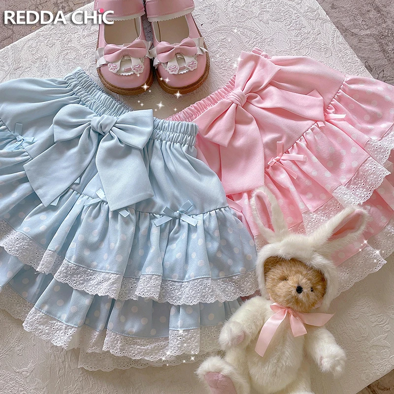 ReddaChic Soft Girl Lace Trim Ruffled Mini Skirt Kawaii Lolita Ribbon Polka Dots Elastic Waist Cake Skirt Summer Women Clothes
ReddaChic Soft Girl Lace Trim Ruffled Mini Skirt Kawaii Lolita Ribbon Polka Dots Elastic Waist Cake Skirt Summer Women Clothes