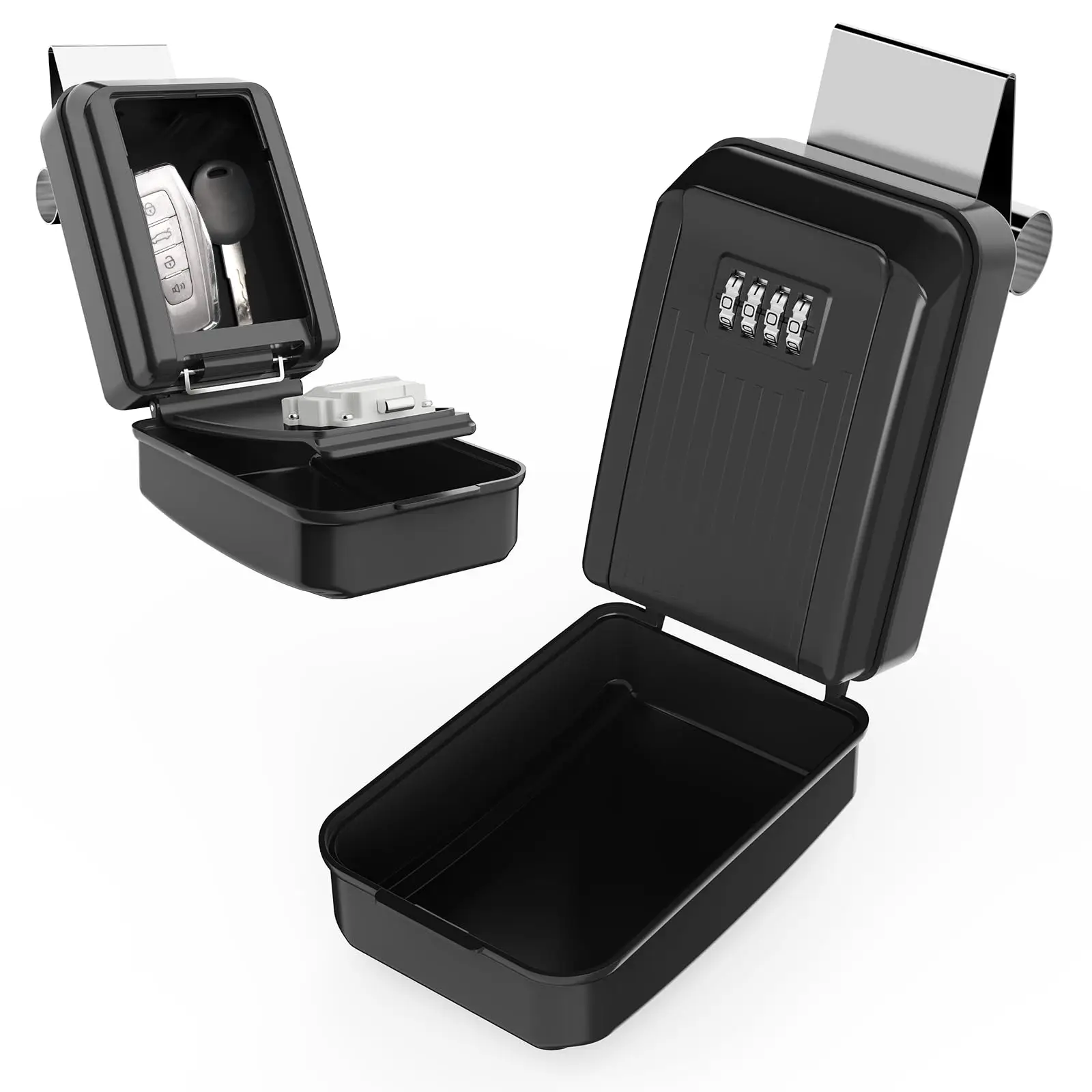 Window Lock Box for Car Key Lock Box 4-Digit Combination Lockbox Larger Capacity Security Key Hiders for Ride Share GetAround 