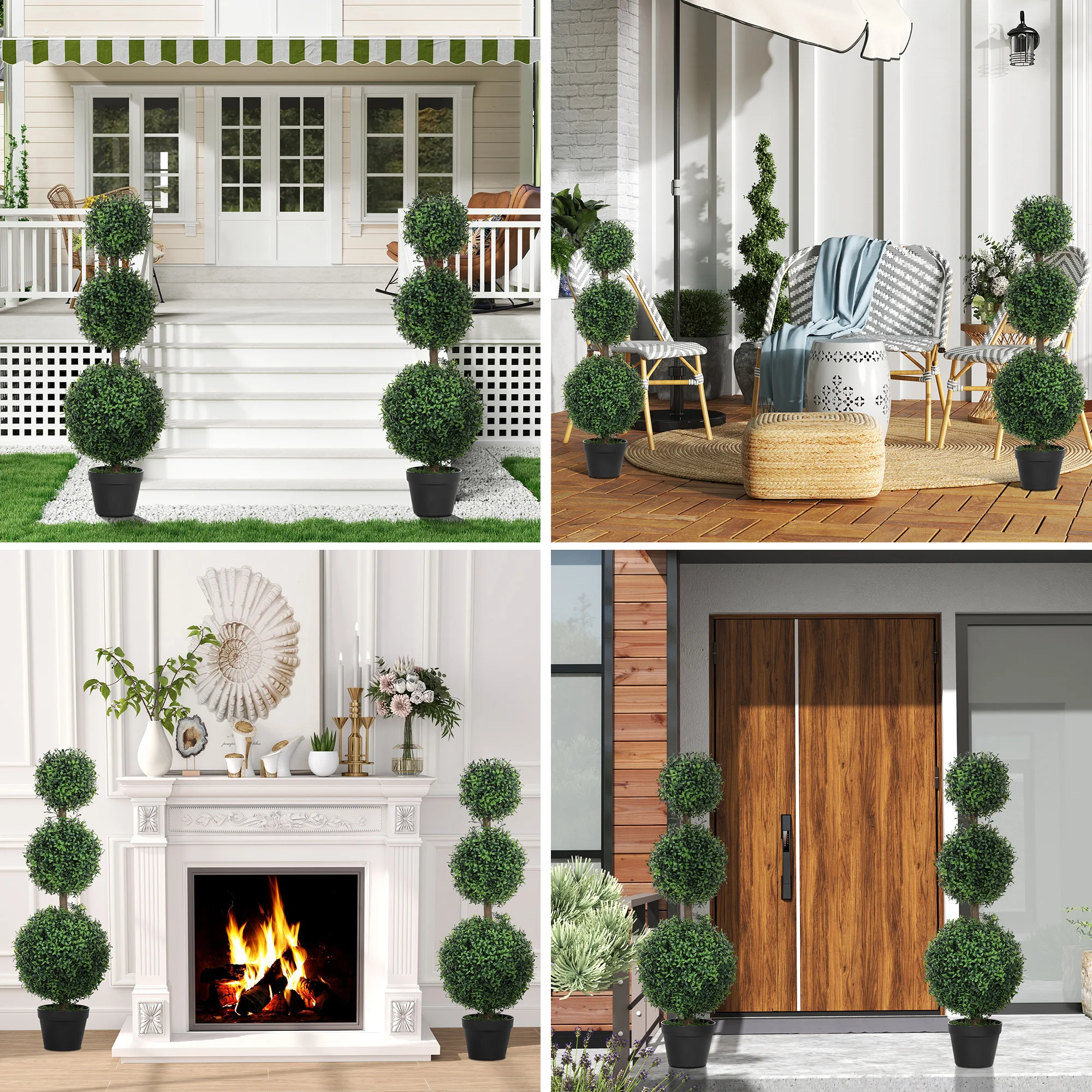 Set of 2 Artificial Boxwood Topiary Trees 40 Inch Tall Uv Protected Fake Potted Plants Ball Shape Indoor Outdoor Decor
Set of 2 Artificial Boxwood Topiary Trees 40 Inch Tall Uv Protected Fake Potted Plants Ball Shape Indoor Outdoor Decor