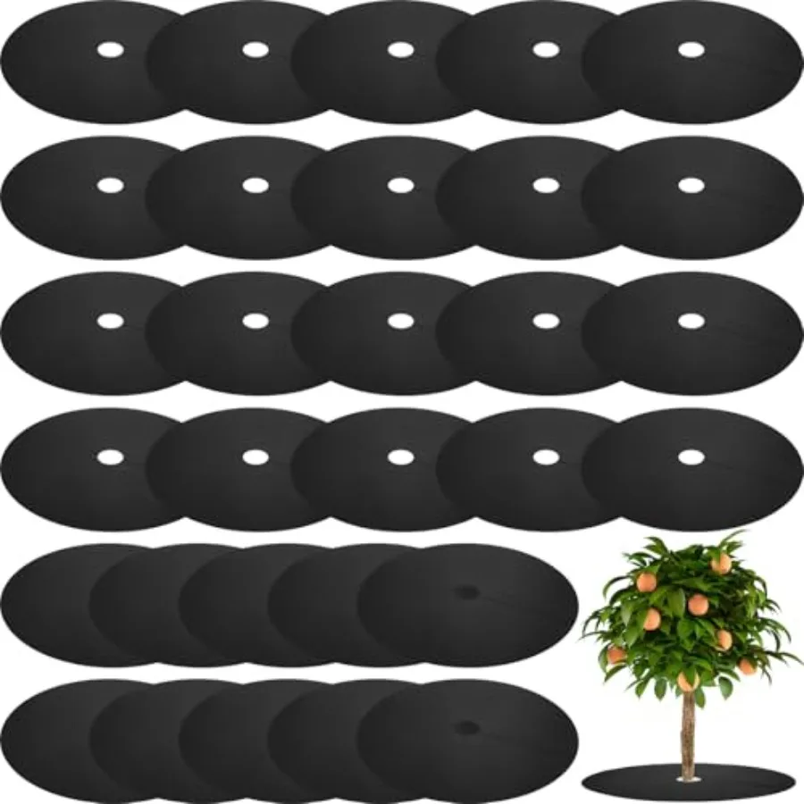 30 Pieces Non Woven Black Weed Barrier Mats Thickened Tree Protector Rings 32.2 Inch Reusable Landscaping Mulch Covers for Tree
30 Pieces Non Woven Black Weed Barrier Mats Thickened Tree Protector Rings 32.2 Inch Reusable Landscaping Mulch Covers for Tree