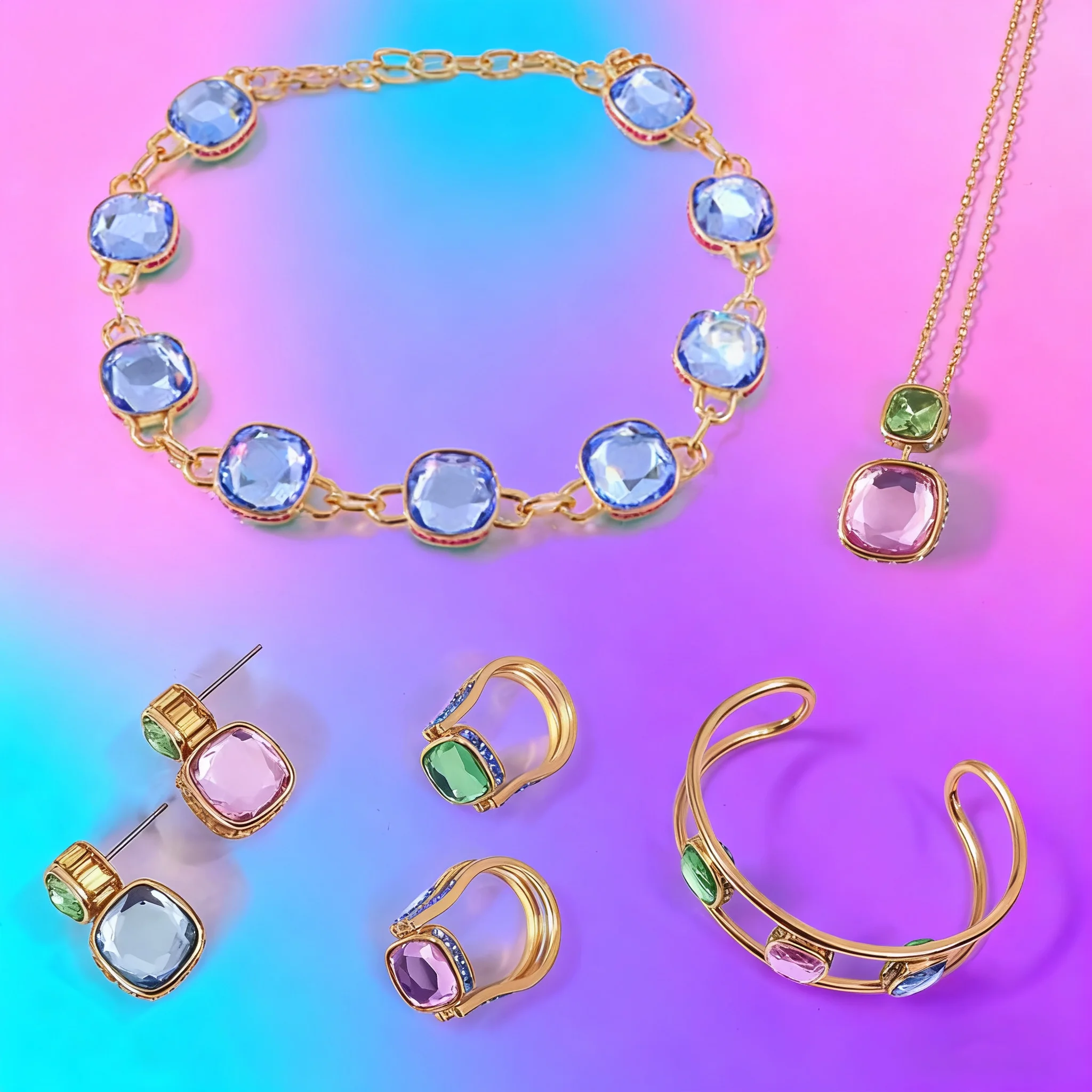 Luxury Brand Double Sided Wearable Bracelet Fashion Square Cut Crystal Earrings for Women Fine Jewelry Set Party Accessories
Luxury Brand Double Sided Wearable Bracelet Fashion Square Cut Crystal Earrings for Women Fine Jewelry Set Party Accessories