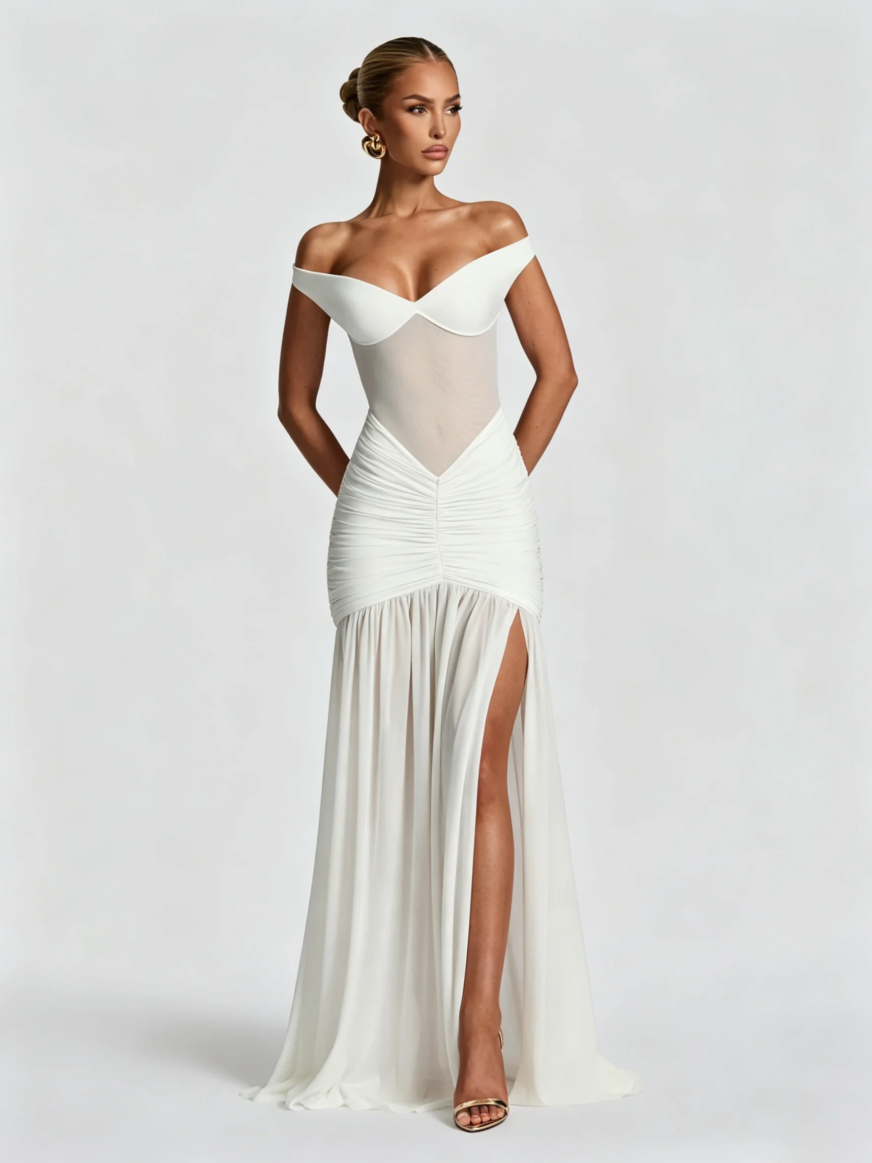 Backless Sexy Mesh Patchwork Maxi Dress Off-shoulder Pleated Slim Bodycon Maxi Party Evening Dress Holiday
Backless Sexy Mesh Patchwork Maxi Dress Off-shoulder Pleated Slim Bodycon Maxi Party Evening Dress Holiday