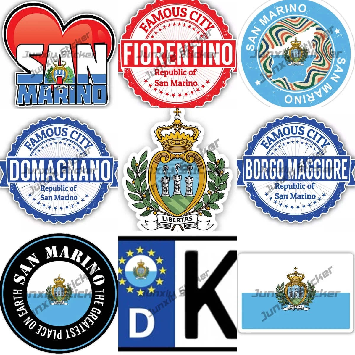 San Marino License Plate Flag Coat of Arms Flower Colorful Sticker Weatherproof Outdoor Vinyl Decal Personalizable Decoration 
San Marino License Plate Flag Coat of Arms Flower Colorful Sticker Weatherproof Outdoor Vinyl Decal Personalizable Decoration