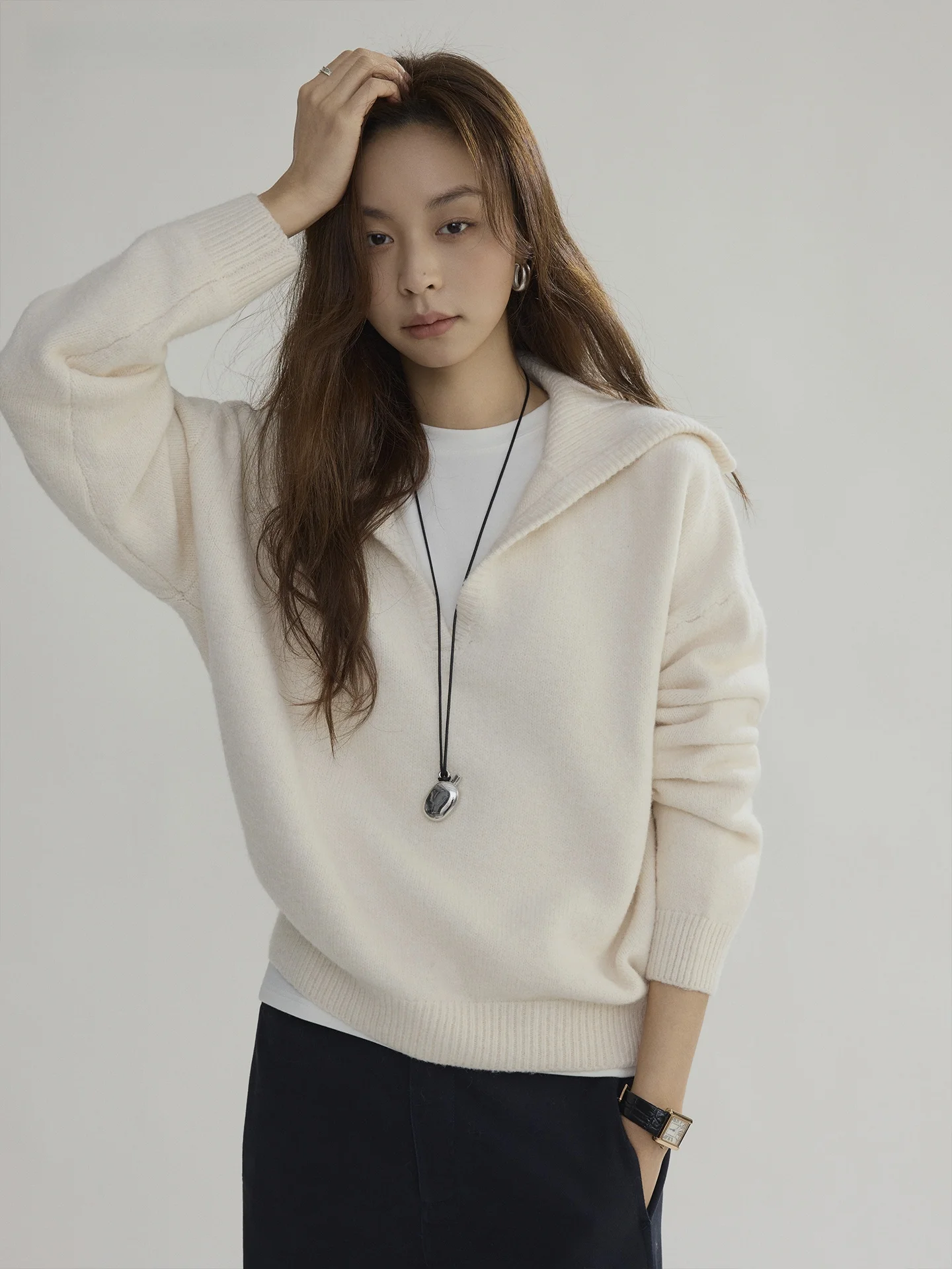 Joli Choose Women's Loose Knitted Sweater Spring Design Casual Outerwear Top Soft Cozy Flip Collar Polyester Blend
Joli Choose Women's Loose Knitted Sweater Spring Design Casual Outerwear Top Soft Cozy Flip Collar Polyester Blend