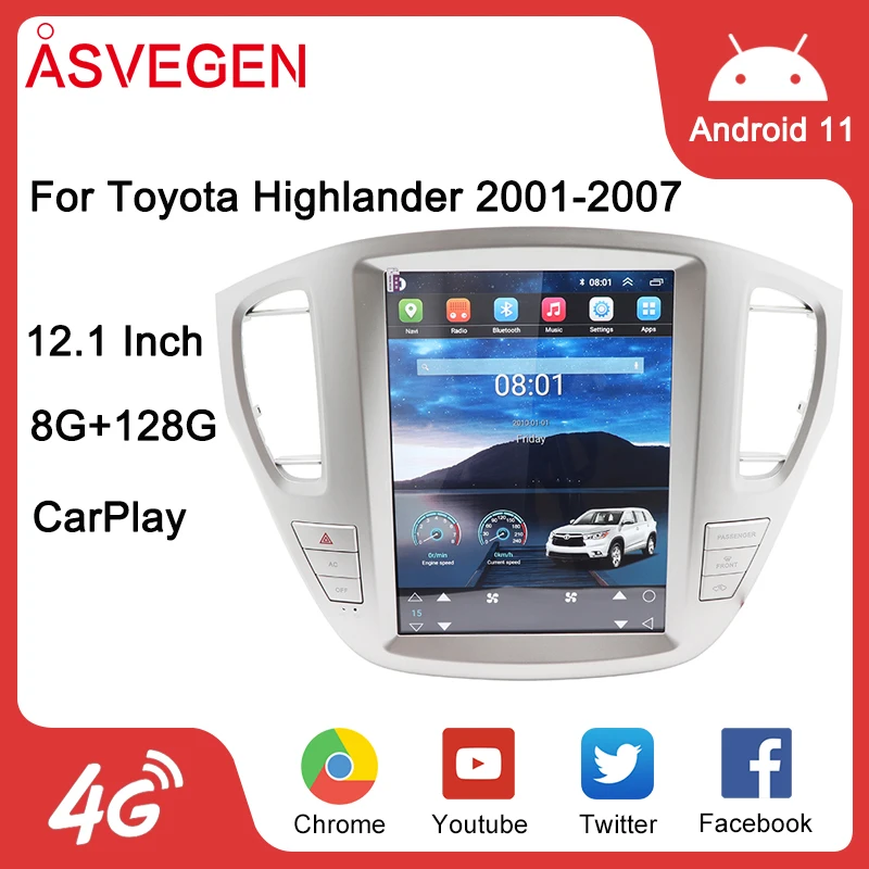 Автомобильный радиоприемник 12,1 дюймов Android 11 для Toyota Highlander 2001-2007 мультимедийный GPS-навигатор автомобильный стерео видео экран
Автомобильный радиоприемник 12,1 дюймов Android 11 для Toyota Highlander 2001-2007 мультимедийный GPS-навигатор автомобильный стерео видео экран
