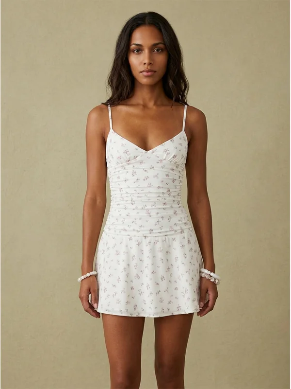 Printed Elegant Mini Sling Dress Women V-neck Sleeveless High Waist Slim A-line Dresses 2026 Summer Lady Vacation Street Robe
Printed Elegant Mini Sling Dress Women V-neck Sleeveless High Waist Slim A-line Dresses 2026 Summer Lady Vacation Street Robe