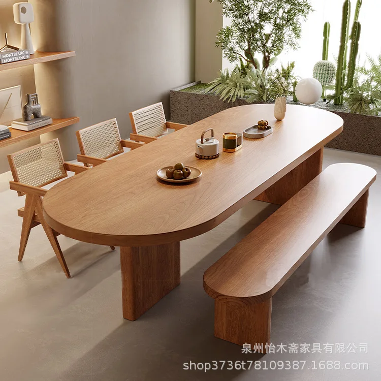 Nordic B & B Oval Solid Wood Dining Table Home Designer Creative Multi-person Reception Negotiation Guest Table Dining Table 
Nordic B & B Oval Solid Wood Dining Table Home Designer Creative Multi-person Reception Negotiation Guest Table Dining Table