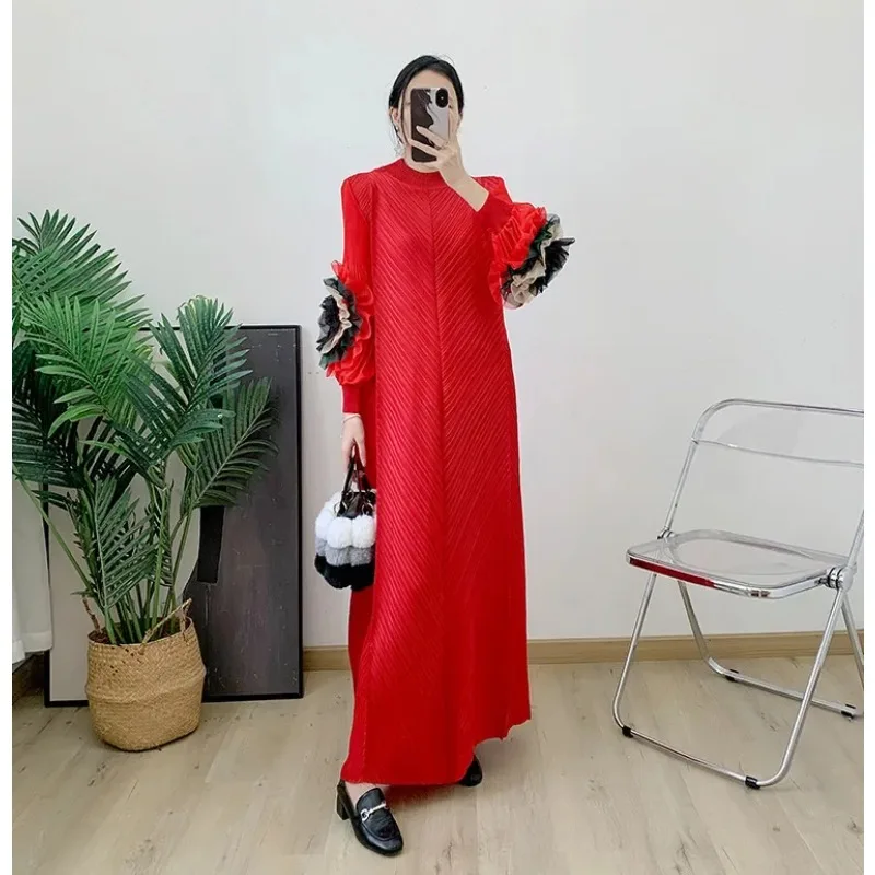 Miyake Fashion Pleated Patchwork Maxi Long Dress Women Loose Peatl Sleeve Evening Party Dresses 2024 Spring New Female
Miyake Fashion Pleated Patchwork Maxi Long Dress Women Loose Peatl Sleeve Evening Party Dresses 2024 Spring New Female