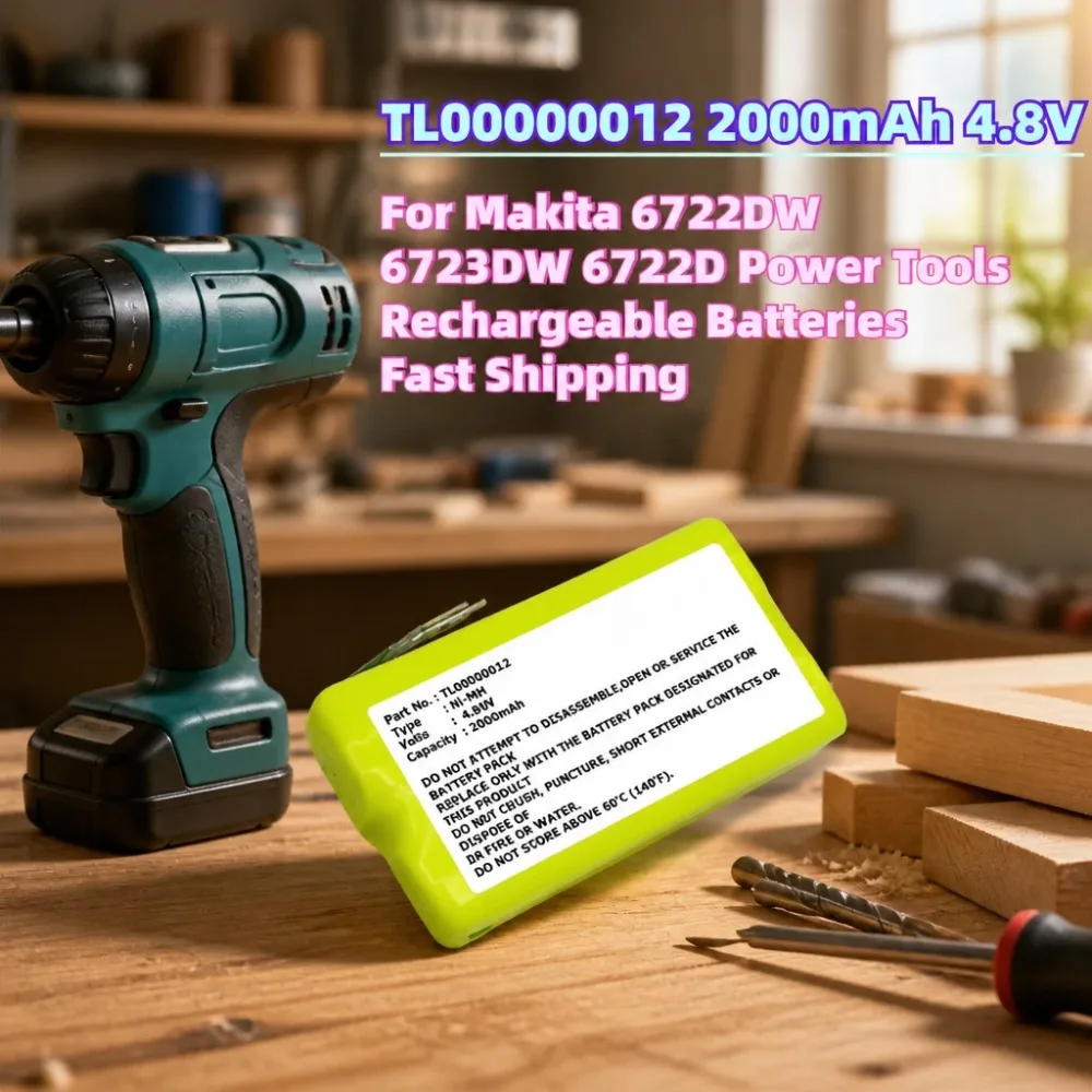Upgrade TL00000012 2000mAh 4.8V Ni-MH Replacement Battery For Makita 6722DW 6723DW 6722D Power Tool
Upgrade TL00000012 2000mAh 4.8V Ni-MH Replacement Battery For Makita 6722DW 6723DW 6722D Power Tool