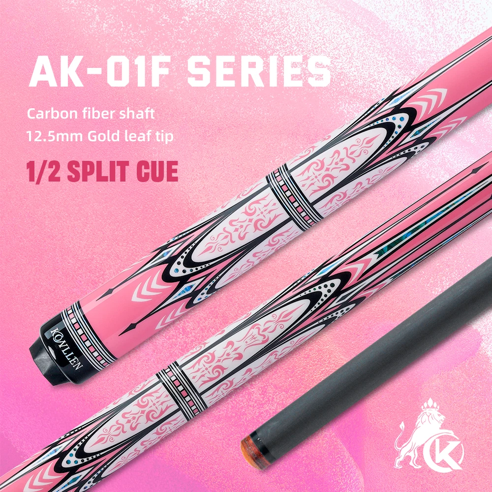 KONLLEN Carbon Fiber Pool Cue Stick with 12.5mm Tip Pink Cue Low Deflection 3/8*8 pin Suitable for Woman for Billiard Cue
KONLLEN Carbon Fiber Pool Cue Stick with 12.5mm Tip Pink Cue Low Deflection 3/8*8 pin Suitable for Woman for Billiard Cue