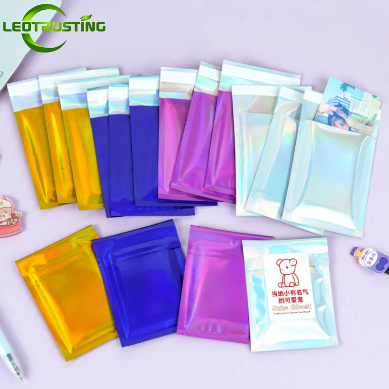 100PCS Open Top Holographic Packaging Bag DIY Cute Blind Gacha Cards Stickers Photos Jewelry Gifts Self-adhesive Storage Pouches
100PCS Open Top Holographic Packaging Bag DIY Cute Blind Gacha Cards Stickers Photos Jewelry Gifts Self-adhesive Storage Pouches