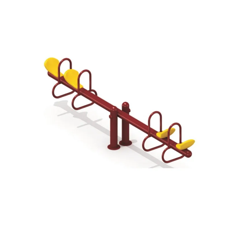 Galvanized steel two-seater seesaw in playground
Galvanized steel two-seater seesaw in playground