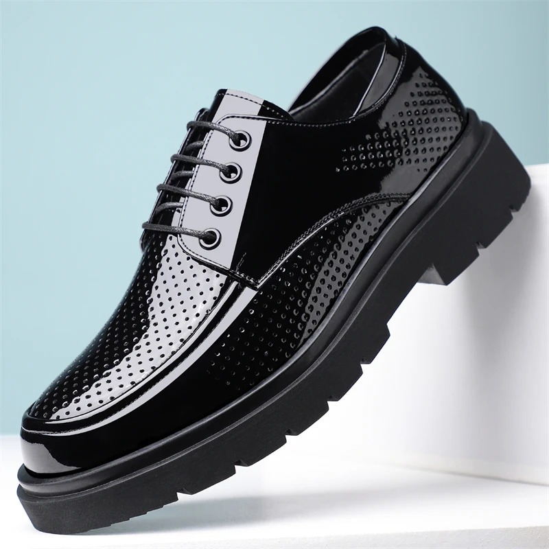 Men's Summer Breathable Leather Shoes Comfortable Hollow Design Anti-Slip Thick Bottom Business Formal Derby Shoes-SJ6265-1
Men's Summer Breathable Leather Shoes Comfortable Hollow Design Anti-Slip Thick Bottom Business Formal Derby Shoes-SJ6265-1