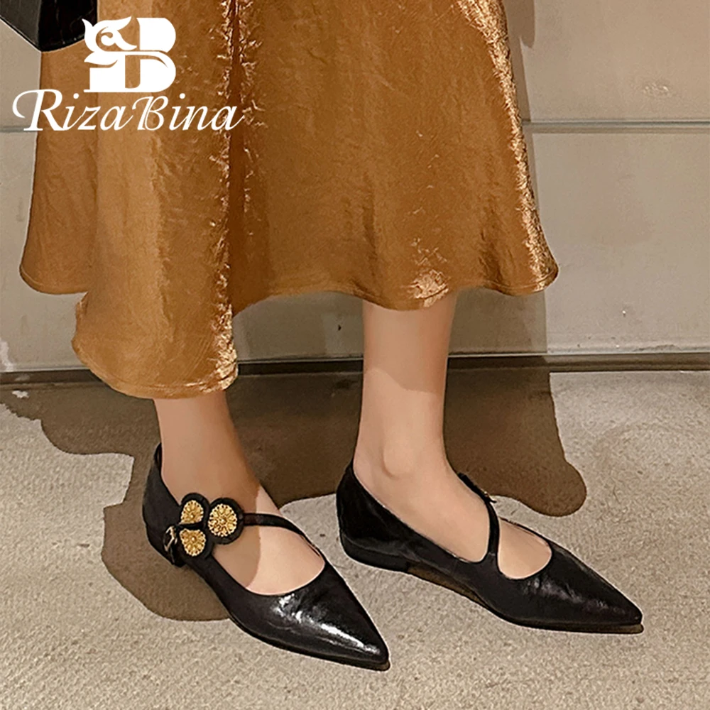 RIZABINA Pointed Toe Women Flat Shoes Real Sheepskin Flower Design Low Heel Shoes Ladies Fashion Belt Buckle Daily Leisure Shoes
RIZABINA Pointed Toe Women Flat Shoes Real Sheepskin Flower Design Low Heel Shoes Ladies Fashion Belt Buckle Daily Leisure Shoes