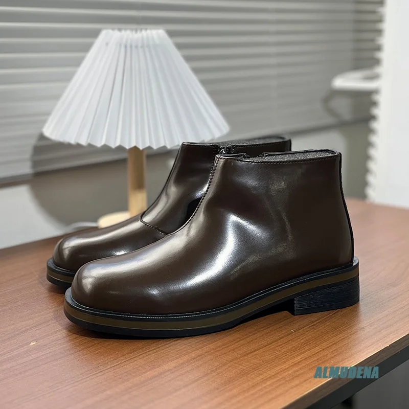 Round Toe Chunky Sole Men's Side Zip Ankle Boots Street Style Elegant Minimalist Business Daily Formal Casual Office Shoes
Round Toe Chunky Sole Men's Side Zip Ankle Boots Street Style Elegant Minimalist Business Daily Formal Casual Office Shoes