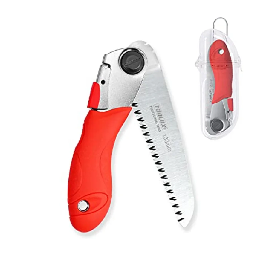 Folding Saw, 5inch Small Pruning Saw for Tree, Wood Hand Saws With Hard Teeth, Quality SK-5 Steel Hunting Saw Foldable with Box
Folding Saw, 5inch Small Pruning Saw for Tree, Wood Hand Saws With Hard Teeth, Quality SK-5 Steel Hunting Saw Foldable with Box