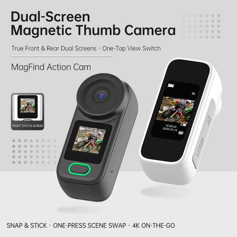 New 4K Dual-screen High-definition Outdoor Riding Video Recording Portable Photo Vlog Thumb Sports Camera Riding Recording Tool
New 4K Dual-screen High-definition Outdoor Riding Video Recording Portable Photo Vlog Thumb Sports Camera Riding Recording Tool