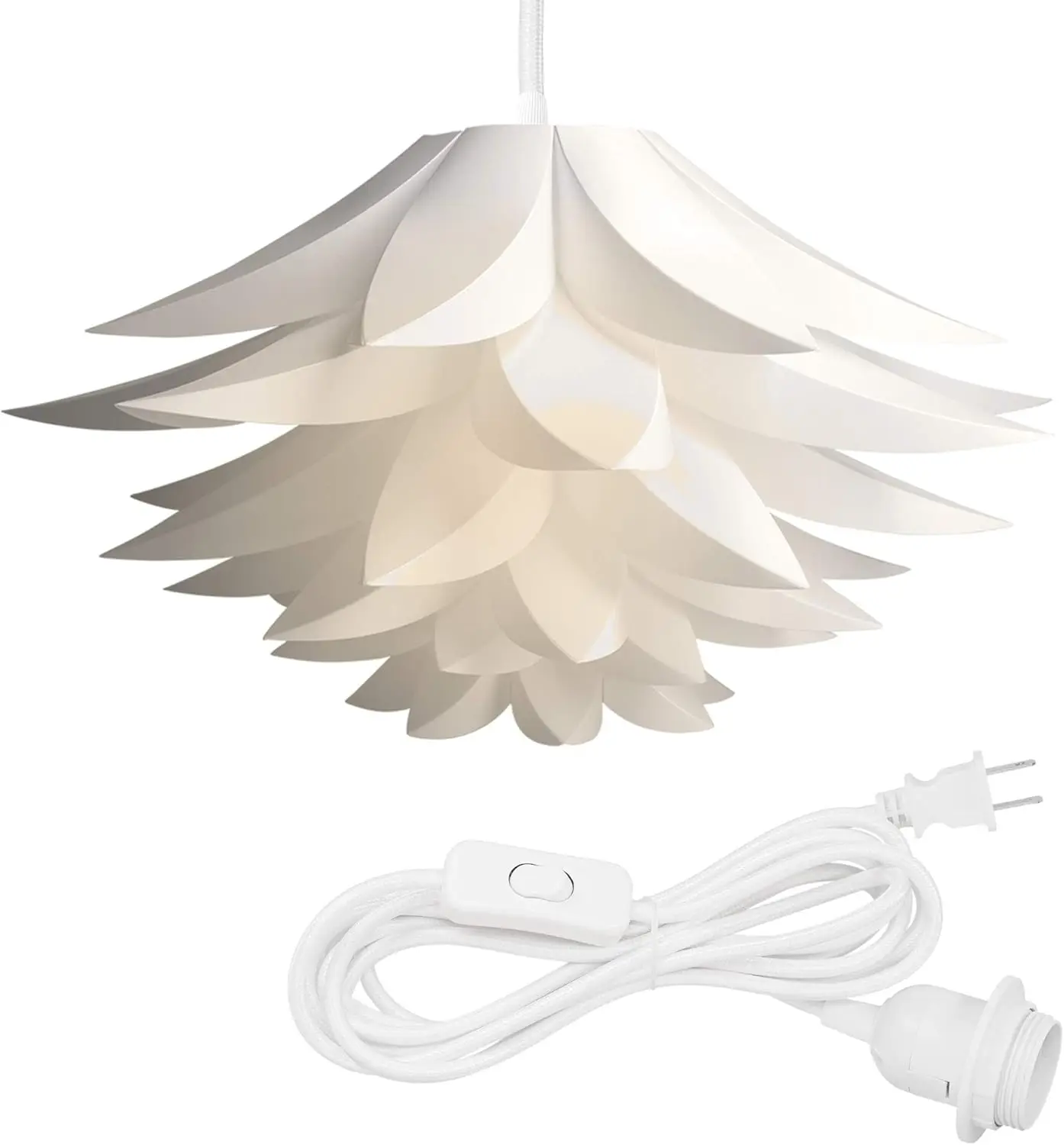 Modern Lotus Flower Pendant Light, 19.7" (50cm) DIY Ceiling Lamp with 15ft Cord, Easy Assembly
Modern Lotus Flower Pendant Light, 19.7" (50cm) DIY Ceiling Lamp with 15ft Cord, Easy Assembly