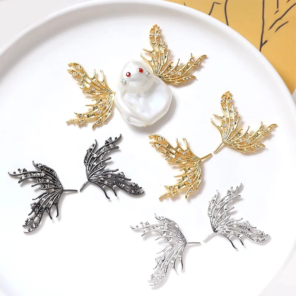 1 Pair Copper Plated with Genuine Gold Zircon Inlaid Hollow Elf Fairy Wing Pin DIY Jewelry Making Baroque Doll Accessories
1 Pair Copper Plated with Genuine Gold Zircon Inlaid Hollow Elf Fairy Wing Pin DIY Jewelry Making Baroque Doll Accessories