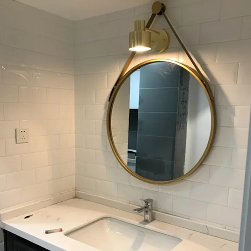 Iron Wall Hanging Round Mirror Creative Bathroom Mirror Simple Bathroom Decoration Vanity Bedroom Wall Mirror Home Decor
Iron Wall Hanging Round Mirror Creative Bathroom Mirror Simple Bathroom Decoration Vanity Bedroom Wall Mirror Home Decor