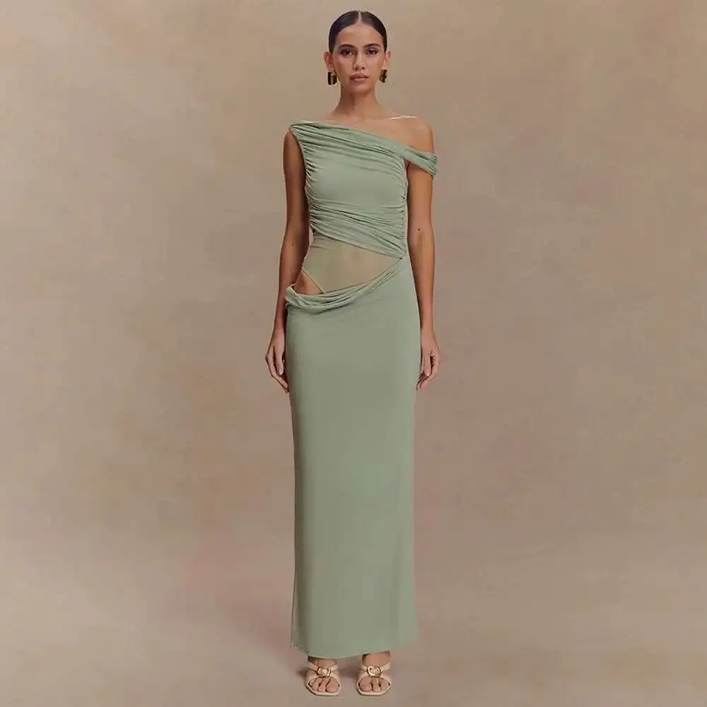 New 2025 Summer Pleated Women's Long Skirt Sexy Spicy Girl Single Shoulder Waist Slimming Dress Dress Robe Vestido Women Elegant
New 2025 Summer Pleated Women's Long Skirt Sexy Spicy Girl Single Shoulder Waist Slimming Dress Dress Robe Vestido Women Elegant