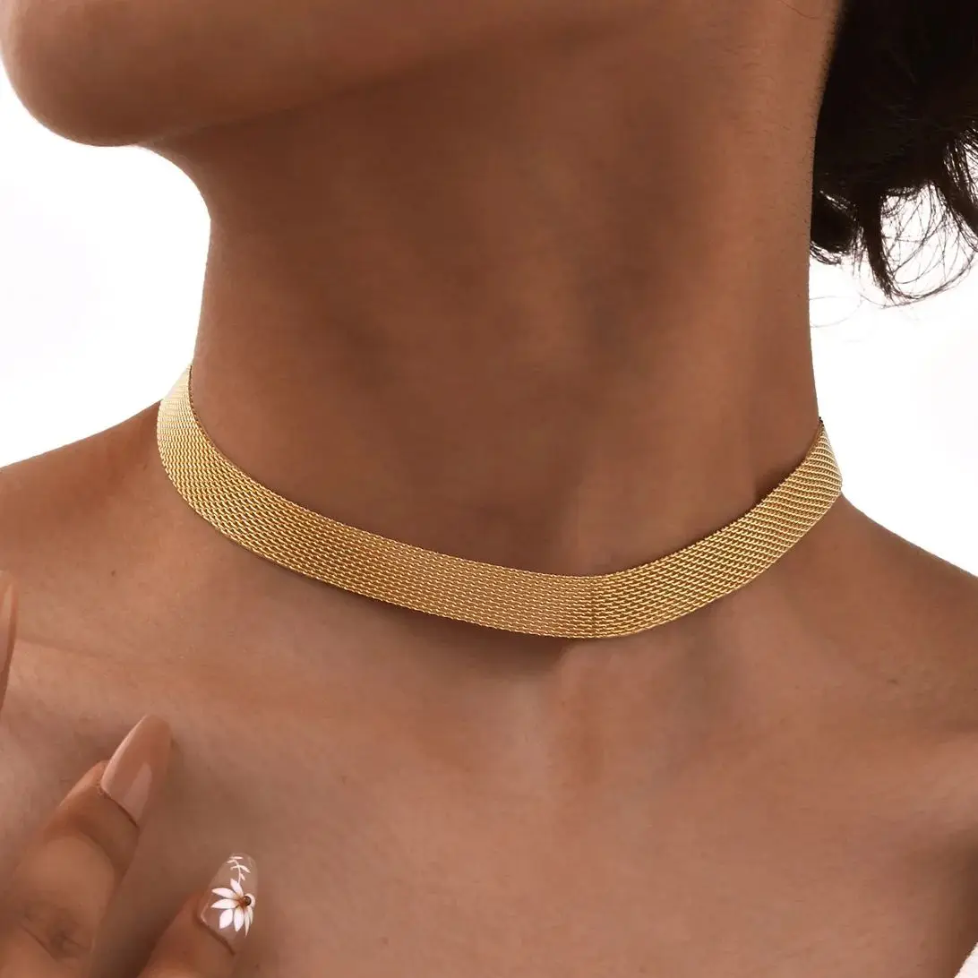 10mm Watch Strap Mesh Necklace for Women,Stainless Steel Gold Plated Fashion Necklaces,Trendy Waterproof Jewelry Gift
10mm Watch Strap Mesh Necklace for Women,Stainless Steel Gold Plated Fashion Necklaces,Trendy Waterproof Jewelry Gift