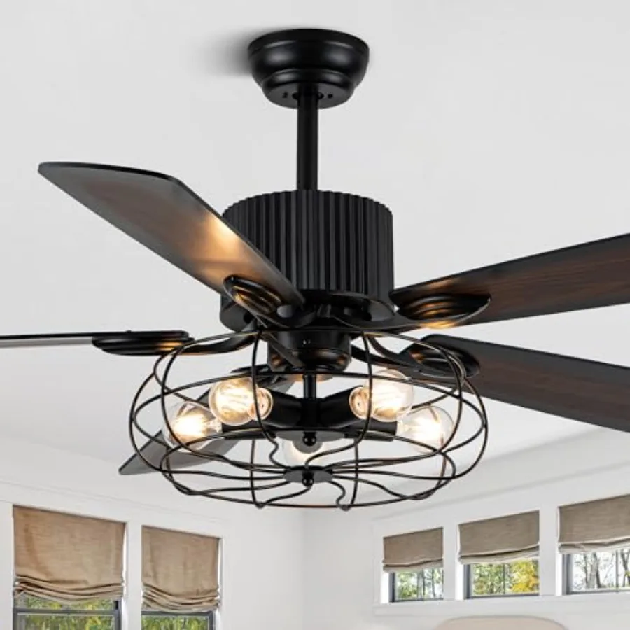 52-потолочный вентилятор для промышленной люстры в деревенском стиле в стиле ретро с реверсивным двигателем и пультом дистанционного управления, 5 двухцветных лопастей для дин
52-потолочный вентилятор для промышленной люстры в деревенском стиле в стиле ретро с реверсивным двигателем и пультом дистанционного управления, 5 двухцветных лопастей для дин