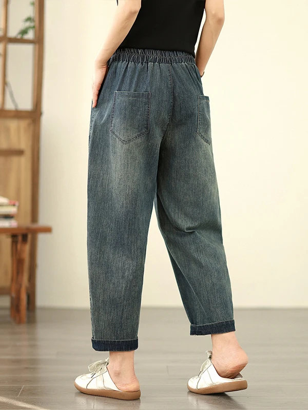 plus Size Elastic Waist Embroidered Denim Harem Pants Women Summer High Waist Slimming Small Size Loose Fit Ankle Length
plus Size Elastic Waist Embroidered Denim Harem Pants Women Summer High Waist Slimming Small Size Loose Fit Ankle Length