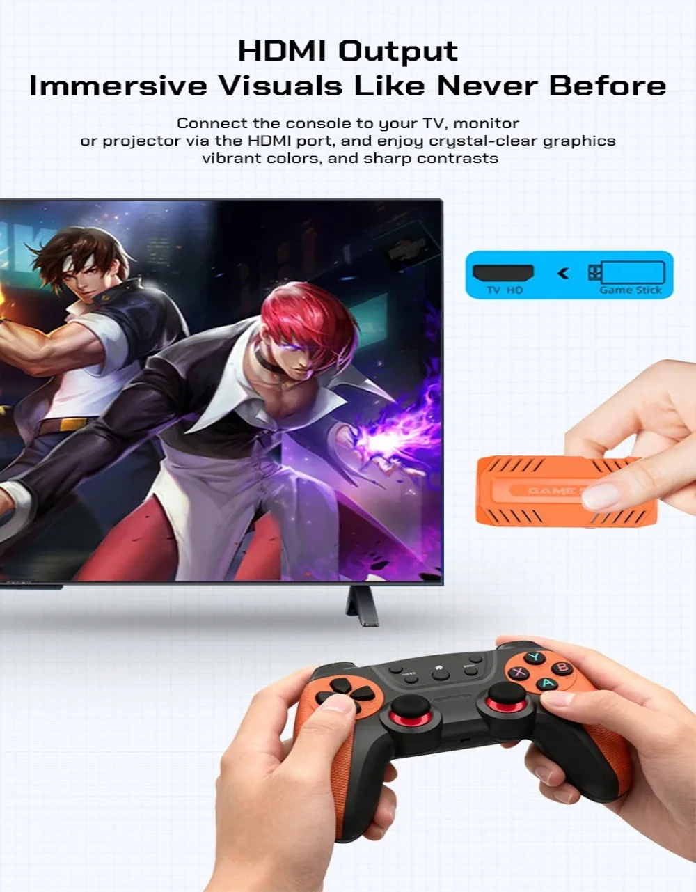 U36 Wireless Game Stick Retro Gaming Console S905 128G 50,000+ Games Support 40+ Classic Emulators For PS1/PSP 4K HDMI Kid Gifts
U36 Wireless Game Stick Retro Gaming Console S905 128G 50,000+ Games Support 40+ Classic Emulators For PS1/PSP 4K HDMI Kid Gifts
