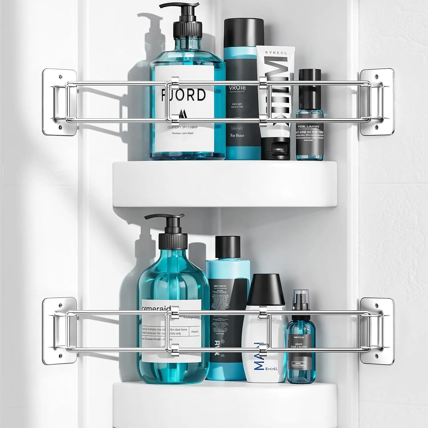 2 Pack RV Shower Corner Storage Bar, Adjustable 7-13 Inch Camper Caddy, Stainless Steel Bathroom Organizer
2 Pack RV Shower Corner Storage Bar, Adjustable 7-13 Inch Camper Caddy, Stainless Steel Bathroom Organizer