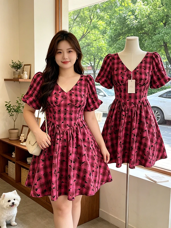 plus Size Women's V-Neck Floral Short Sleeve Dress Slimming A-Line Skirt Comfortable Breathable Summer Fashion Casual Wear
plus Size Women's V-Neck Floral Short Sleeve Dress Slimming A-Line Skirt Comfortable Breathable Summer Fashion Casual Wear