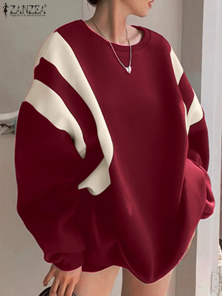 ZANZEA Women Striped Sweatshirts Casual Loose Fit Long Sleeve Pullover Holiday Oversized O-neck Hoodies Korean Colorblock Jumper
ZANZEA Women Striped Sweatshirts Casual Loose Fit Long Sleeve Pullover Holiday Oversized O-neck Hoodies Korean Colorblock Jumper