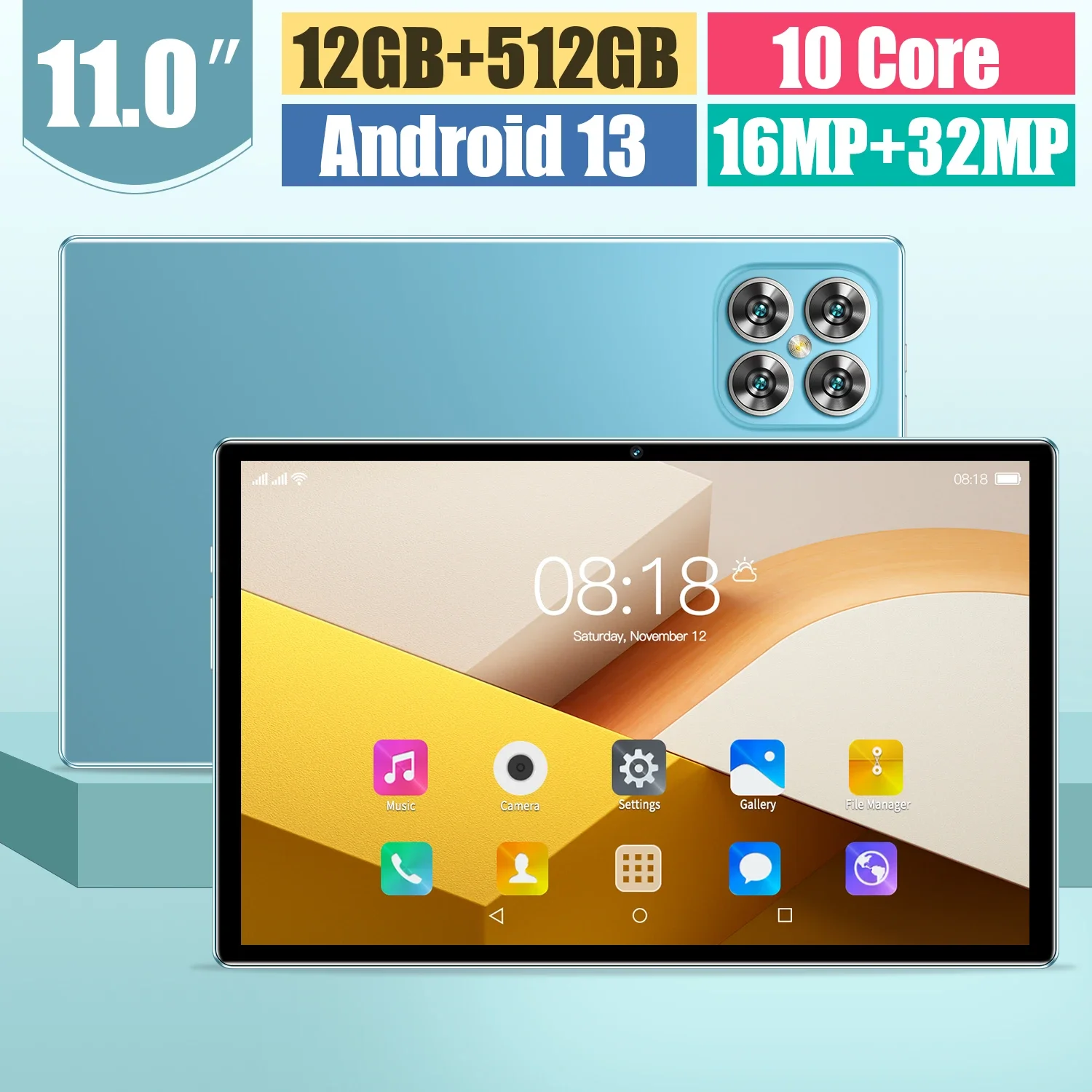 K11 Game Tablet Android 13 System 11 Inch HD Screen Dual SIM Dual Standby 16GB Memory 15000mAh Battery 16MP + 32MP Camera
K11 Game Tablet Android 13 System 11 Inch HD Screen Dual SIM Dual Standby 16GB Memory 15000mAh Battery 16MP + 32MP Camera