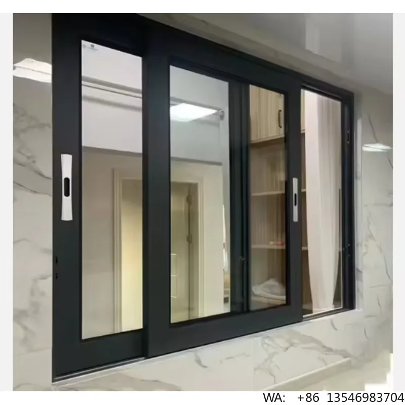 Custom Modern Black Aluminum Frame Sliding Window Double Glazed Glass Stainless Steel Screen Durable Custom Window Design
Custom Modern Black Aluminum Frame Sliding Window Double Glazed Glass Stainless Steel Screen Durable Custom Window Design