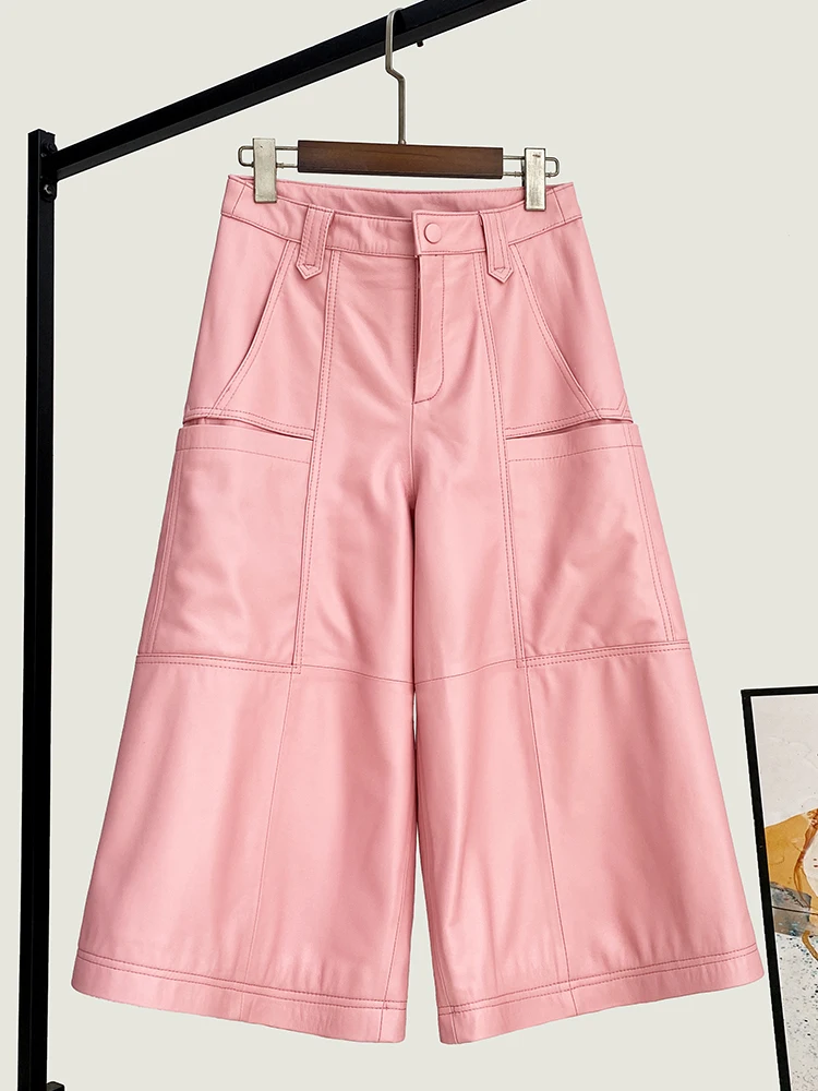 Fashionable All-Match High Waist Cropped Pants Spring New Genuine Leather Women's Loose Wide Leg Casual
Fashionable All-Match High Waist Cropped Pants Spring New Genuine Leather Women's Loose Wide Leg Casual