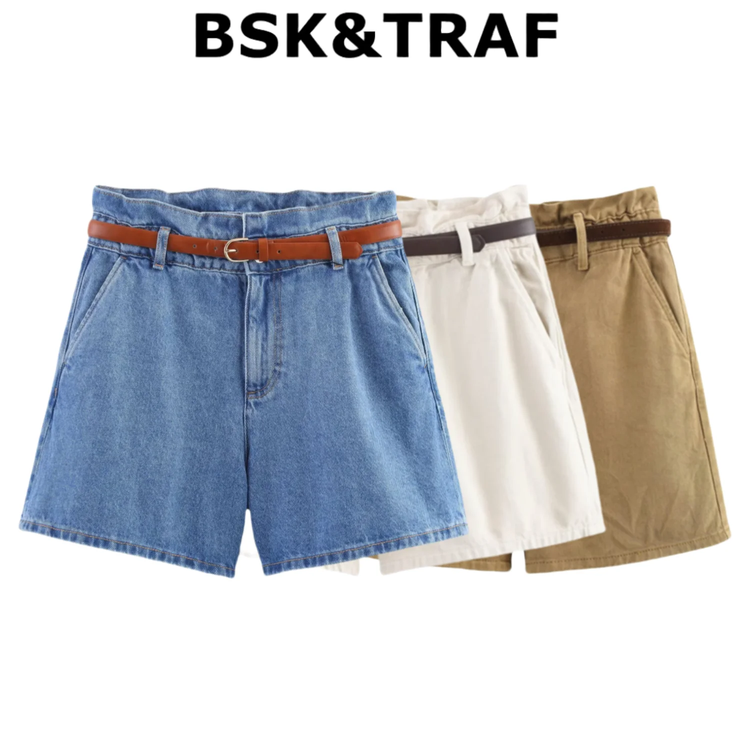 BSK&TRAF2025 Summer New Products Women's Fashion Commuting All-match High Waist Paper Bag Denim Casual Shorts 8228/028
BSK&TRAF2025 Summer New Products Women's Fashion Commuting All-match High Waist Paper Bag Denim Casual Shorts 8228/028