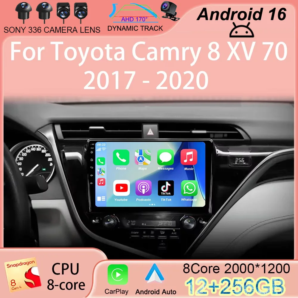Android 16 Carplay Auto Car Radio For Toyota Camry 8 XV 70 2017 2018 2019 2020 Multimedia Video Player Navigation GPS Stereo DSP
Android 16 Carplay Auto Car Radio For Toyota Camry 8 XV 70 2017 2018 2019 2020 Multimedia Video Player Navigation GPS Stereo DSP