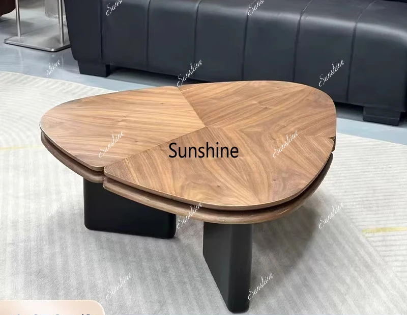 Medieval walnut color special-shaped coffee table light luxury minimalist
Medieval walnut color special-shaped coffee table light luxury minimalist
