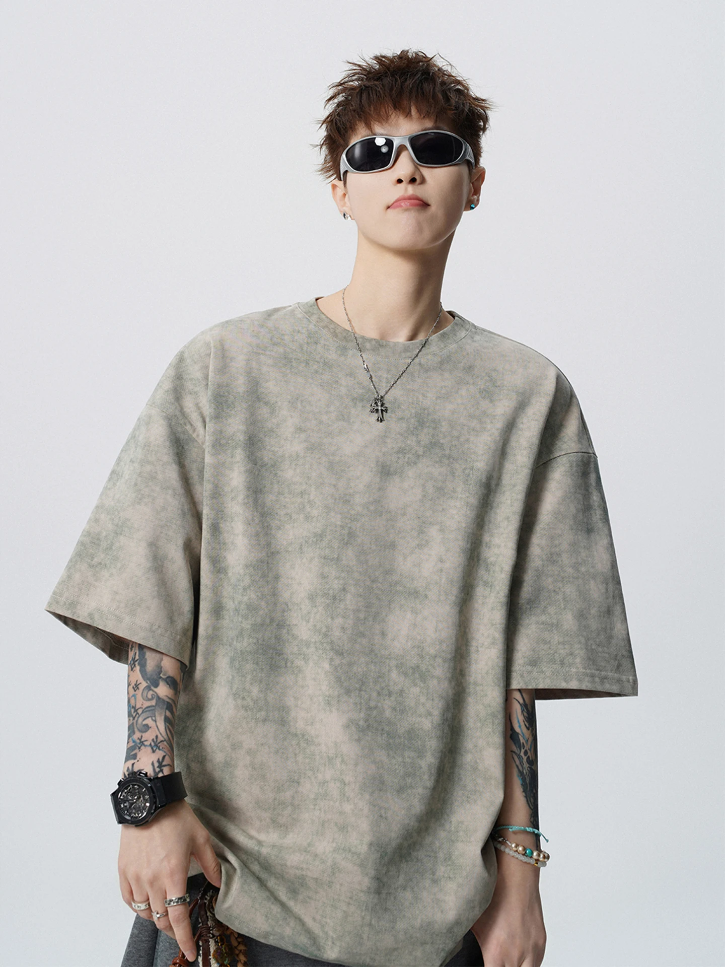American Style Heavyweight Pure Cotton Wax Dye Short Sleeve T-Shirt Men Summer New Trend Loose Casual Half Sleeve T-Shirt
American Style Heavyweight Pure Cotton Wax Dye Short Sleeve T-Shirt Men Summer New Trend Loose Casual Half Sleeve T-Shirt