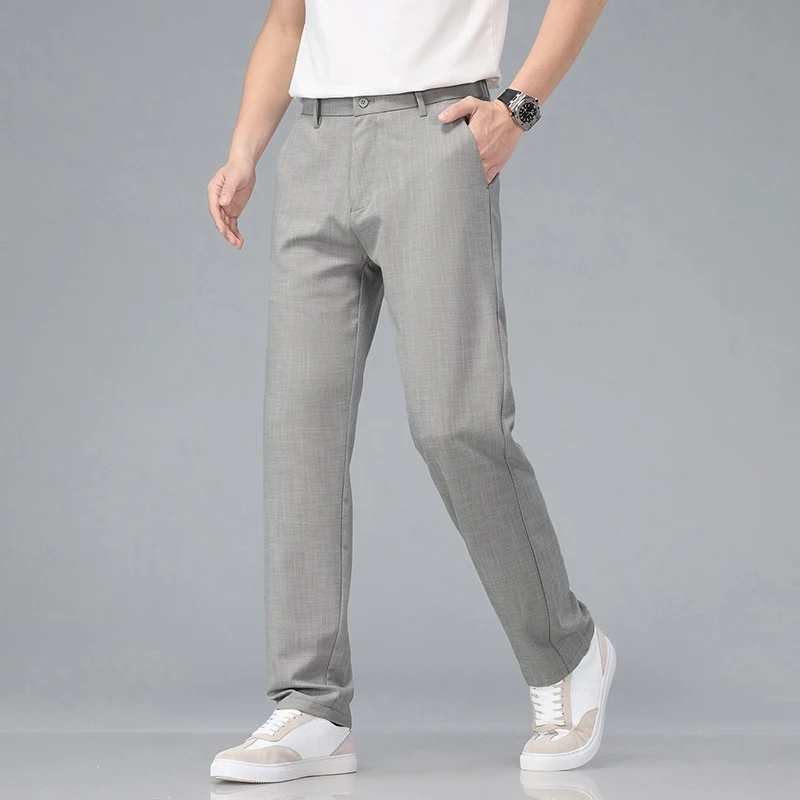 Мужские повседневные удобные универсальные черно-серые брюки классического кроя, эластичные, приталенные, прямые, модные, для делового и повседневного стиля
Мужские повседневные удобные универсальные черно-серые брюки классического кроя, эластичные, приталенные, прямые, модные, для делового и повседневного стиля