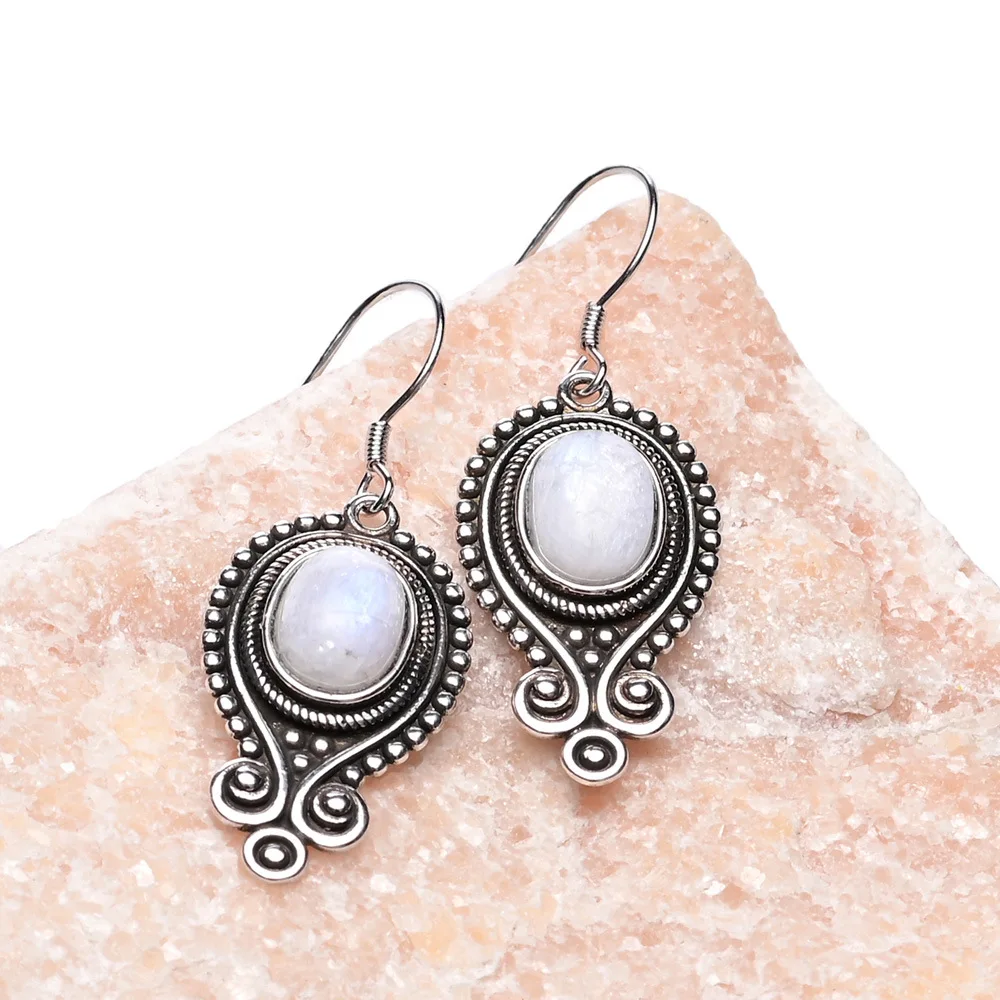 Retro Gemstone Women's Earrings Oval 7X9MM Natural Moonstone Poscia Style Vintage Jewelry Party Anniversary Gift Wholesale
Retro Gemstone Women's Earrings Oval 7X9MM Natural Moonstone Poscia Style Vintage Jewelry Party Anniversary Gift Wholesale
