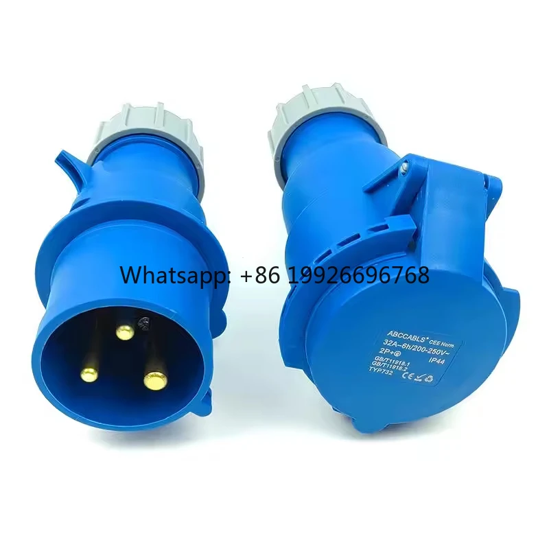 OEM ODM 1 Set 32A 3-Pin Blue Industrial Plug & Socket, 200-250V IP44 IEC 60309 Connector for Stage Power
OEM ODM 1 Set 32A 3-Pin Blue Industrial Plug & Socket, 200-250V IP44 IEC 60309 Connector for Stage Power