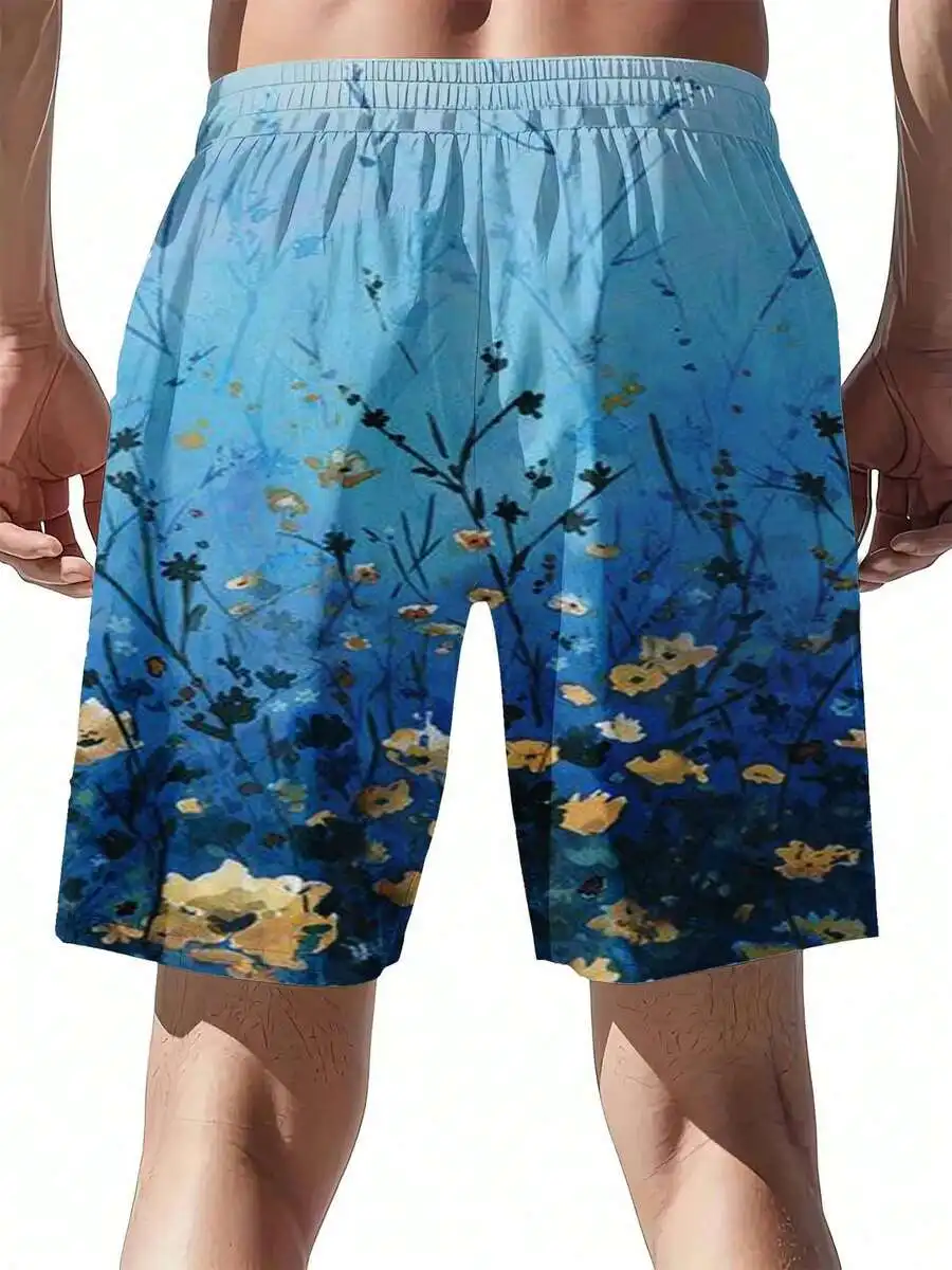 Blue Floral Print Swim Trunks For Men Quick Dry Beach Shorts Summer Leisure Sports Wear
Blue Floral Print Swim Trunks For Men Quick Dry Beach Shorts Summer Leisure Sports Wear