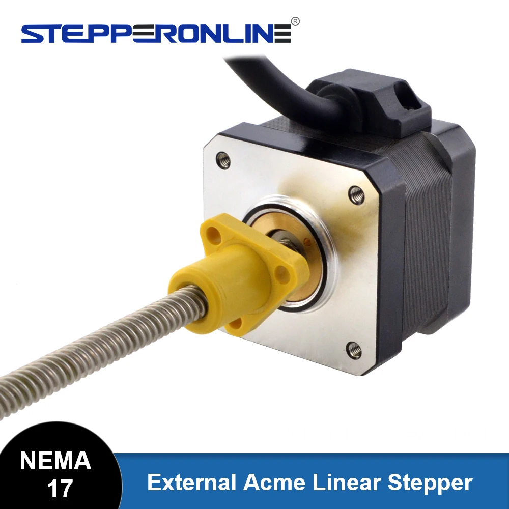 STEPPERONLINE Nema 17 External Acme Linear Stepper Motor 1.5A 6.35mm Screw 150mm Length 34mm Stack 1.8deg Z Axis for 3D Printer
STEPPERONLINE Nema 17 External Acme Linear Stepper Motor 1.5A 6.35mm Screw 150mm Length 34mm Stack 1.8deg Z Axis for 3D Printer
