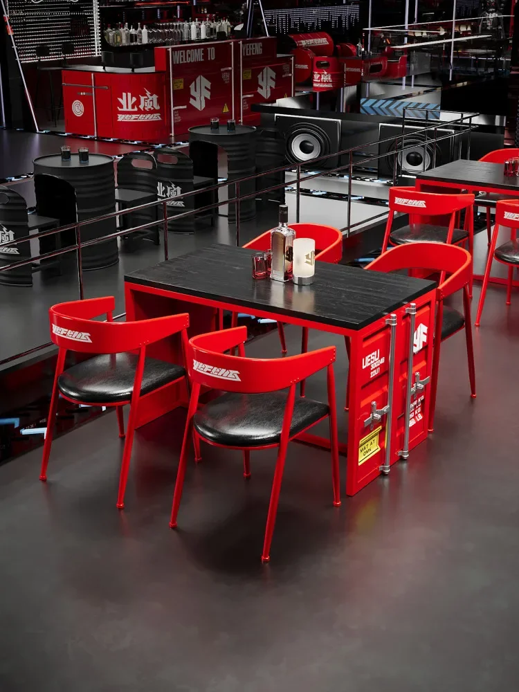 O15- Industrial-style Booth Table and Chairs Bar Qing Bar Bistro Cafe Lounge Area Tables and Chairs celebrity catering
O15- Industrial-style Booth Table and Chairs Bar Qing Bar Bistro Cafe Lounge Area Tables and Chairs celebrity catering