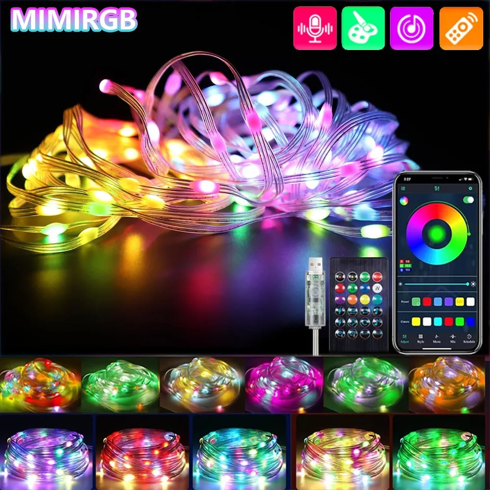 LED String Lights work with Alexa Google Assistant Music Sync WS2812B RGBIC Lighting Addressable Fairy String Lights
LED String Lights work with Alexa Google Assistant Music Sync WS2812B RGBIC Lighting Addressable Fairy String Lights