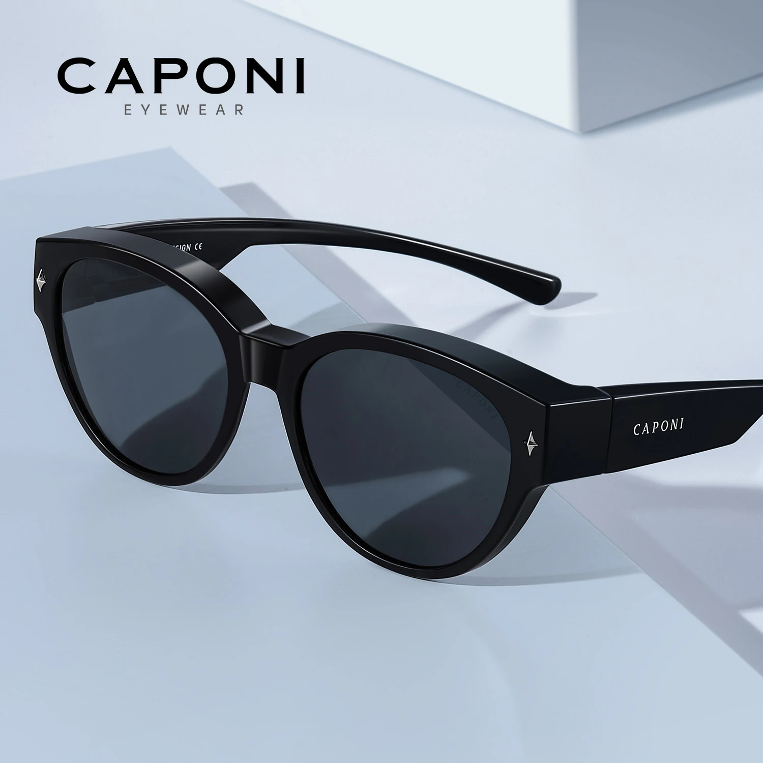 CAPONI Fit Over Sunglasse Polarized Women Anti-glare Goggles Outdoor Driving TR UV400 Round Frame Cover Black Shades CP34004
CAPONI Fit Over Sunglasse Polarized Women Anti-glare Goggles Outdoor Driving TR UV400 Round Frame Cover Black Shades CP34004